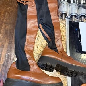 WOMEN'S OVER THE KNEE HIGH LOW BLOCK HEEL RIDING BOOTS TRAITOR BY CAPE ROBBIN